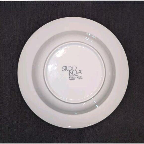Set of 6 Mikasa Studio Nova BAMBOO WHITE M2050 Rim Salad Soup Bowls Fine China - Picture 2 of 5